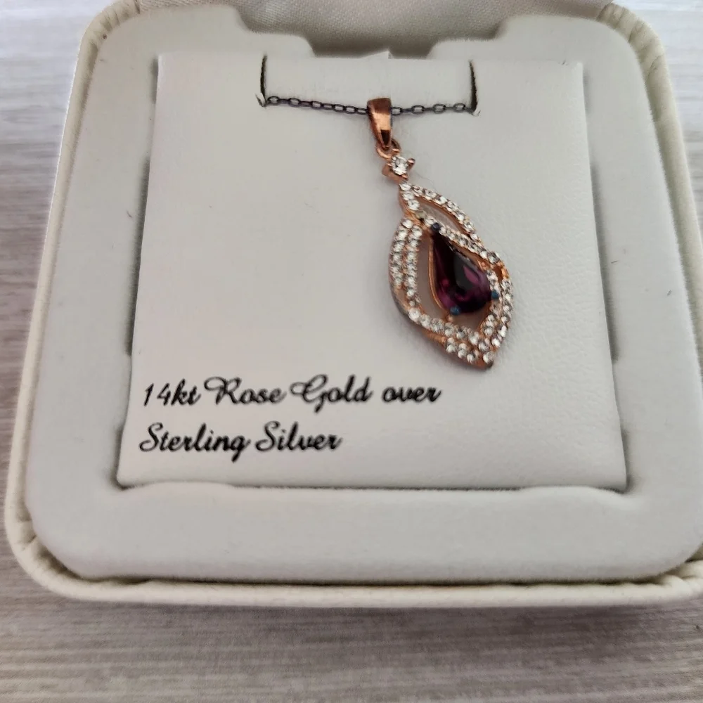NWOT 14k Rose Gold over sterling‎ silver necklace